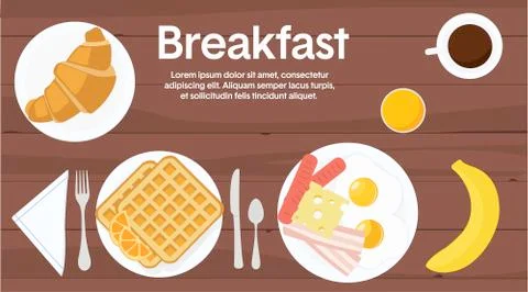 Breakfast Table Stock Illustration