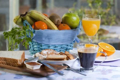 Breakfast in the table Stock Photos