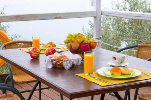 Breakfast on table Stock Photos