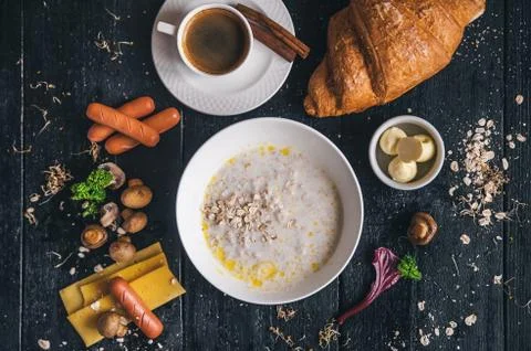 Breakfast on the table Stock Photos