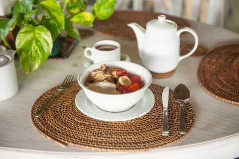 Breakfast table Stock Photos