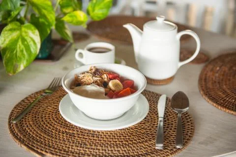 Breakfast table Stock Photos