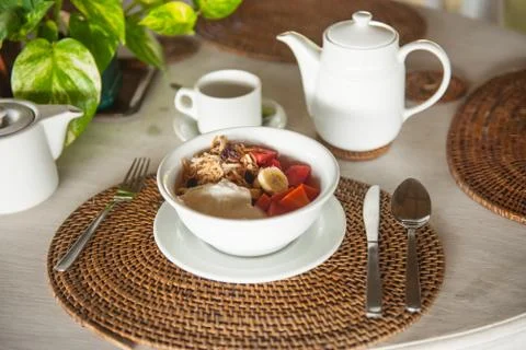 Breakfast table Stock Photos