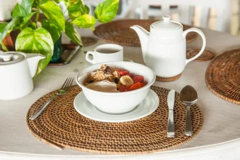 Breakfast table Stock Photos