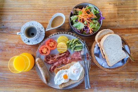 Breakfast  on the table Stock Photos