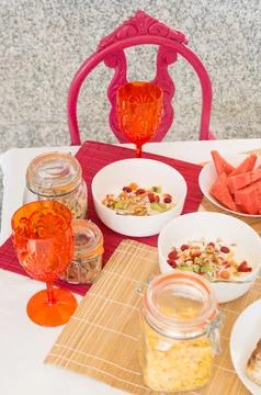 Breakfast table Stock Photos