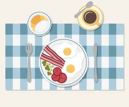 Breakfast. Table setting Stock Illustration