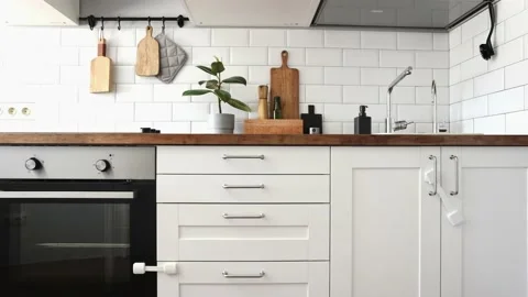 Breakfast on the table with steaming white cup of hot drink on sunny morning Video stock 158153769