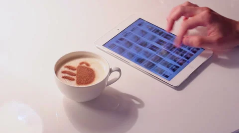 Breakfast With A Tablet 10 Stock Footage 49937978