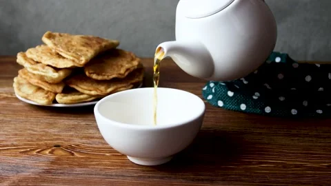 Breakfast with tea Stock Footage 139376715