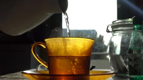 Breakfast tea in the kitchen Stock Footage 106179176