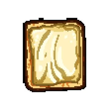Breakfast toast jam pixel art vector illustration Stock Illustration