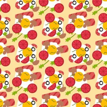 Breakfast toast seamless pattern backgroun slices toasted crust sandwich with Stock Illustration