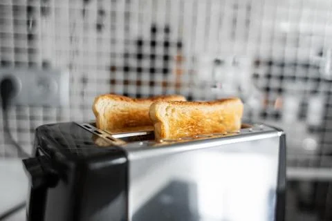 Breakfast toast. Toast bread close up a Stock Photos