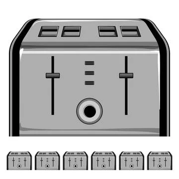 Breakfast toaster bread cartoon vector graphic Illustrazione stock