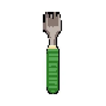 Breakfast toddler fork pixel art vector illustration Stock Illustration