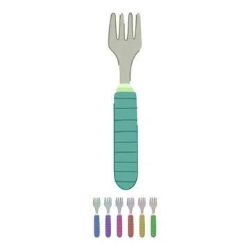 Breakfast toddler fork vector cartoon graphic Stock Illustration