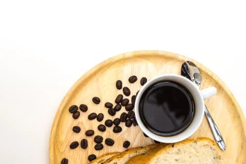 Breakfast, Tray of coffee. Stock Photos