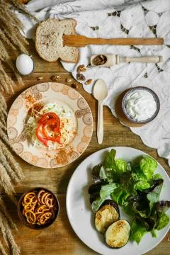 Breakfast in the village Stock Photos