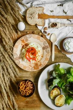 Breakfast in the village Stock Photos