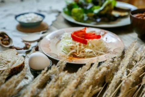 Breakfast in the village Stock Photos