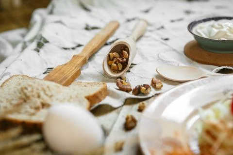 Breakfast in the village Stock Photos