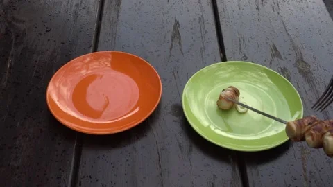 Breakfast in the yard for two 스톡 동영상 152373860