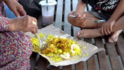 Breakfast of Yellow Rice, stock footage Stock Footage 252040853