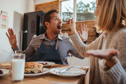 Breakfasts are better when we are together Stock Photos