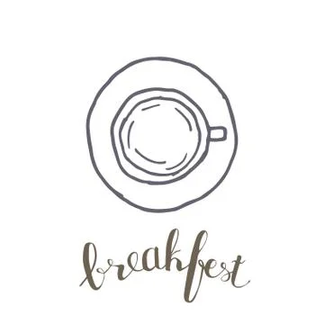 Breakfest hand drawn icon over white background Stock Illustration