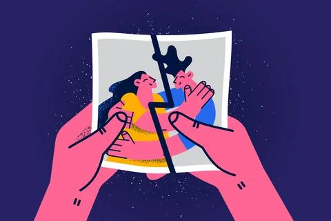 Breaking up and split away concept Stock Illustration