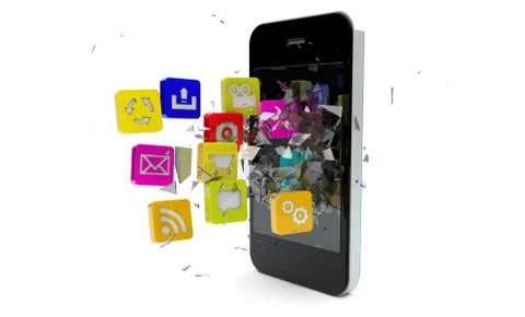 Breaking apps Stock Illustration