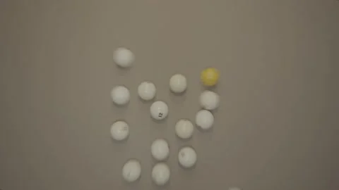 Breaking the billiard pyramid. Opening break shot Stock Footage 142682853