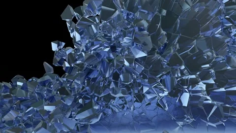 Breaking the blue ice wall 3d style Stock Footage 156113617