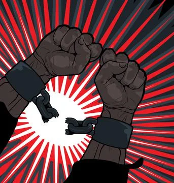 Breaking the bonds for freedom Stock Illustration