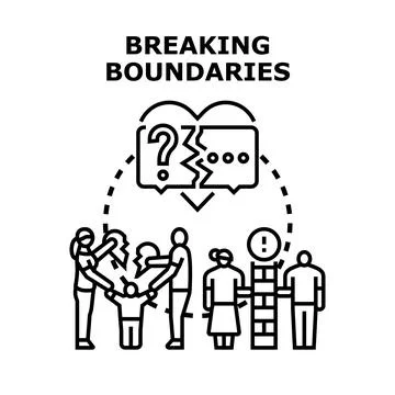 Breaking boundaries concept resolving relationship communication problem Illustrazione stock