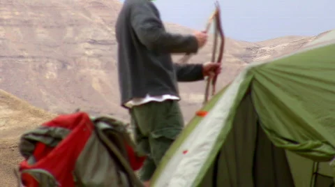 Breaking branches for fire. Stock Footage 663008