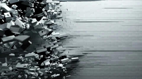 Breaking  brick wall Stockbeeldmateriaal 26365819