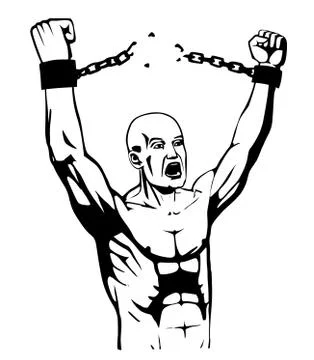 Breaking the chain isolated Stock-Illustration