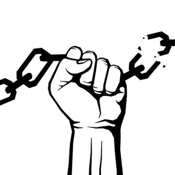 Breaking chain protest, rebel vector poster Ilustração Stock