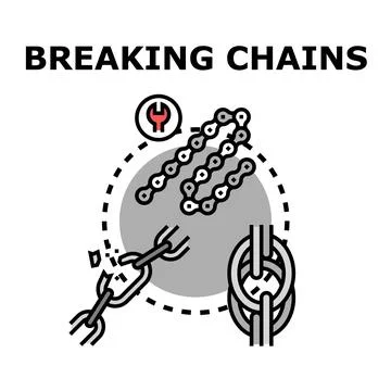 Breaking chains concept symbolizing freedom and independence Stock Illustration
