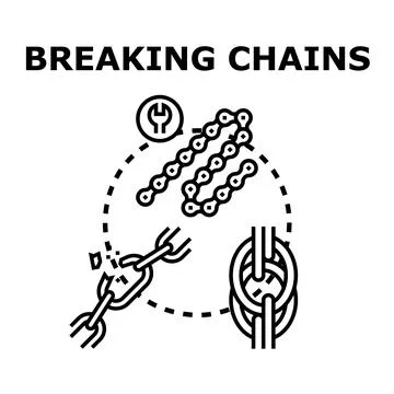 Breaking chains concept symbolizing freedom and independence Stock Illustration
