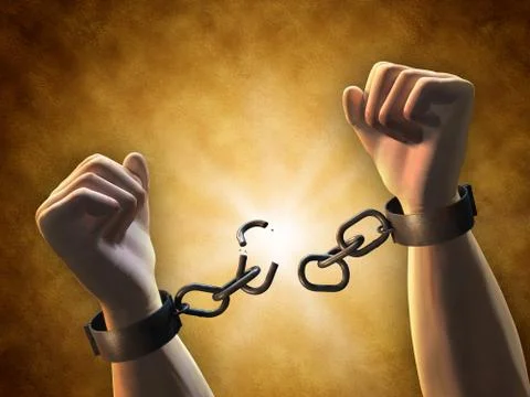 Breaking chains Stock Illustration