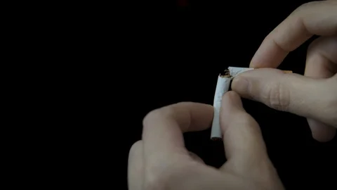 Breaking a cigarette. Stock Footage 127056022