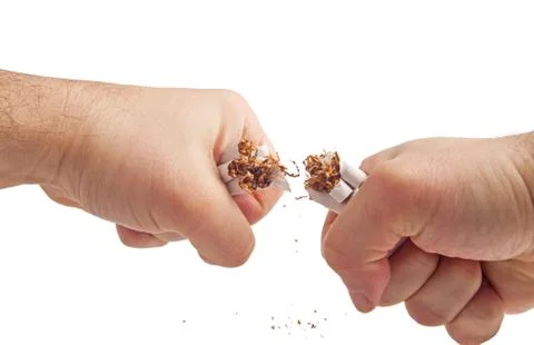 Breaking cigarettes Stock Photos