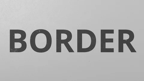 Breaking concrete wall with painted BORDER word. Conceptual 3D animation Stock Footage 105898633