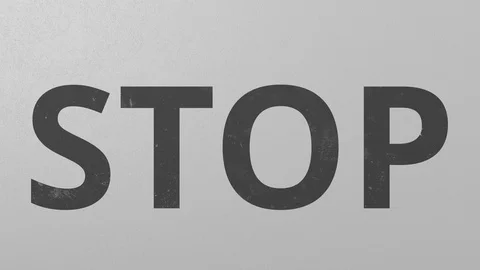 Breaking concrete wall with painted STOP word. Conceptual 3D animation Stock Footage 105953914