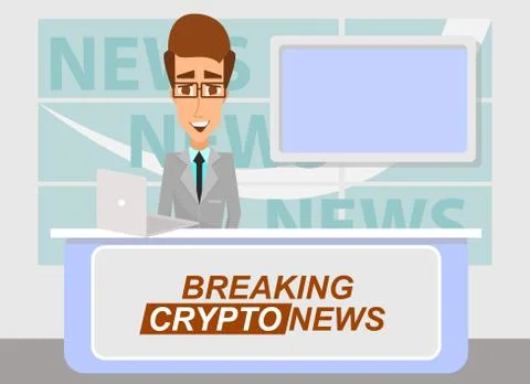Breaking cryptonews concept vector flat illustration イラスト素材