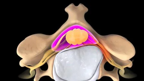 Breaking of the deformed disc and putting pressure on the nerve Stock Illustration