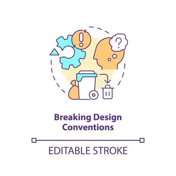 Breaking design conventions concept icon Illustrazione stock